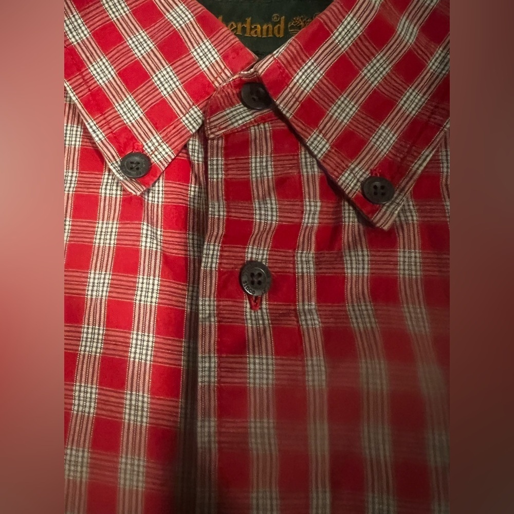 Timberland Button-Down Shirt — Red — Size XL - Picture 4 of 7